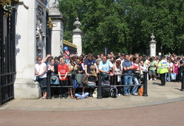Crowds await the changing of the guard