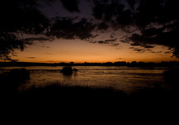 Sunset along the Zambezi river