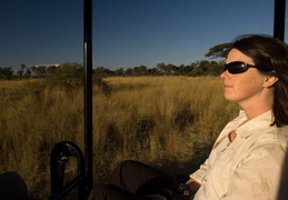 Meghan on a game drive