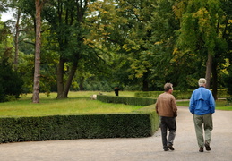 Eta and Roland walking in Potsdam
