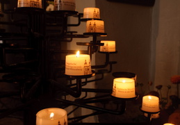 candles burning in Wittenberg church