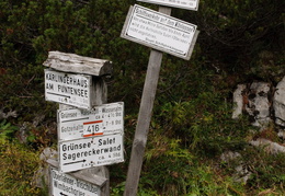 signpost in the German Alps