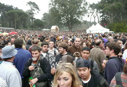 crowds trying to get around at Outside Lands