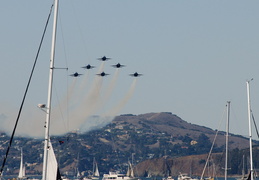 The Blue Angels with Marin County in the background